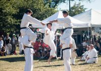 Photo of demonstration by Shito Ryu Karate at the 2016 Powell Street Festival by Kristin Fuchihara