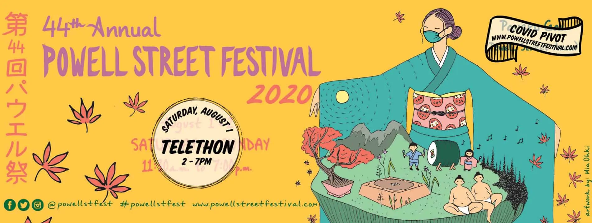 Banner of Powell Street Festival Telethon 2020