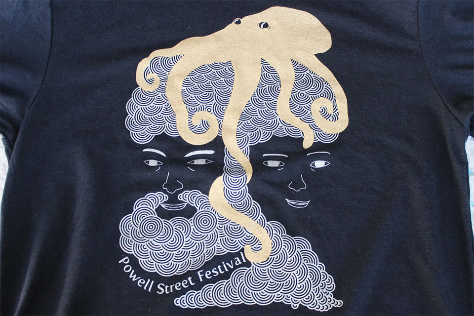 Powell Street Festival Japanese Canadian Art and Culture Summer Festival in Vancouver - Merch Octupus T-shirt