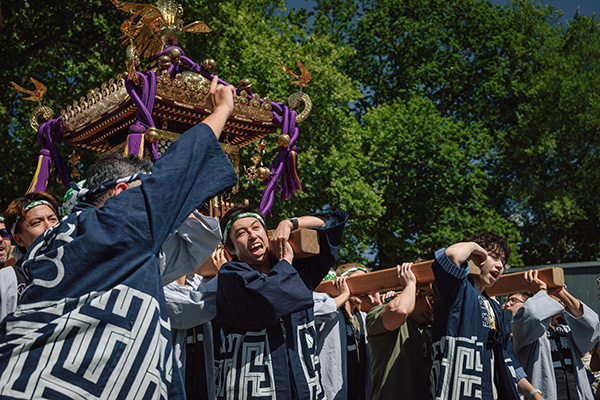Vancouver Mikoshi Rakuichi at Japanese Summer Festival in Vancouver Powell Street Festival Celebrating Japanese Canadian Art and Culture